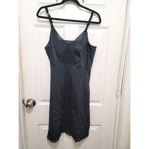 Vintage Black Intimates  Lace Trim Slip Dress Size M
